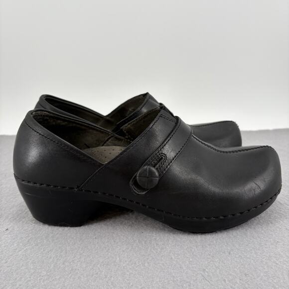 Dansko Solstice Women’s Size 38 US 8 Black Leather Clogs Nurse Work Shoes - Picture 5 of 11